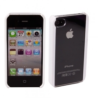 Transparent Hard Plastic Case for iPhone 4 White
