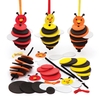 Bee Stacking Kits (Pack of 6) Craft Kits For Kids 3 assorted colours - Orange,  Red & Yellow