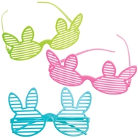 Bunny Glasses (Pack of 6) Easter Toys 3 assorted colours - Pink,  Blue & Green