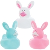 Bunny Rubber Ducks (Pack of 5) Easter Toys 3 assorted colours - Pink,  Blue & White