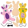 Bunny Wooden Puppet Kits (Pack of 4) Easter Crafts For Kids,  Gifts For Children,  Finished Size 23cm