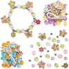Butterfly Charm Bracelet Making Kits (Pack of 3) Jewellery 3 assorted colourways - Purple/Yellow,  Blue/Orange & Green/Pink