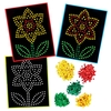 Daffodil Sequin Craft Picture Kits (Pack of 4) Craft Kits For Kids 5 assorted sequin colours - Light Yellow,  Dark Yellow,  Orange,  Light Green & Dark Green