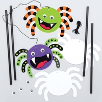 Dangling Spider Kits (Pack of 8) Halloween Crafts