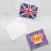 Design a Platinum Jubilee Fabric Purse Keyring (Pack of 6)