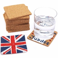 Design a Platinum Jubilee Square Cork Coaster (Pack of 30)