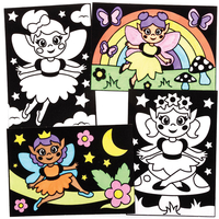 Fairy Colour-in Fuzzy Art Pictures (Pack of 10)