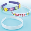 Hairbands - 6 Plastic Hairbands made from sturdy white plastic. Hairbands to decorate and embellish. Width 25mm.