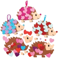 Heart Hedgehog Decoration Kits (Pack of 5) Foam Decoration Craft Kits,  Mother