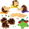 Hedgehog Pinecone Kits (Pack of 6) 6 assorted felt colours - Green,  Red,  Orange,  Purple,  Orange & Dark Green