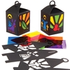 Holy Week Lantern Kits (Pack of 4) Easter Crafts For Kids 6 assorted cellophane colours - Red,  Orange,  Yellow Green,  Blue & Purple