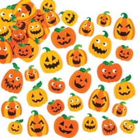 Pumpkin Foam Stickers (Pack of 128) Halloween Craft Supplies