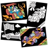 Racing Car Fuzzy Art Colour-in Pictures (Pack of 10) Decoration Craft Kits