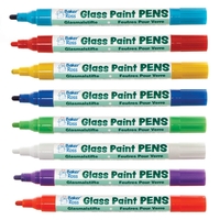 Rainbow Colours Glass Paint Pens (Pack of 8) Work On Glass,  Acrylic & More,  Assorted Colours
