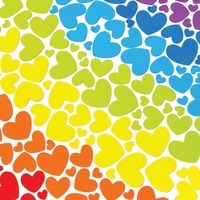 Rainbow Colours Heart Foam Stickers (Pack of 210) Stickers 7 assorted colours - Red,  Orange,  Yellow,  Green,  Blue,  Light Blue,  Purple