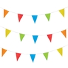 Rainbow Colours Party Bunting (Pack of 2) Party Decorations 5 assorted flag colours - Red,  Orange,  Yellow,  Green & Blue