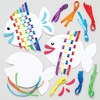 Rainbow Fish Weaving Kits (Pack of 6) Sewing & Weaving Craft Kits,  Self-Adhesive Foam Templates,  14cm