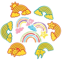 Rainbow Foam Stampers (Pack of 10) Art Supplies,  Art Materials 3 foam colours - Red,  Yellow & Blue