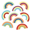 Rainbow Glitter Foam Stickers (Pack of 100) Stickers 7 assorted colours - Red,  Blue,  Yellow,  Purple,  Orange,  Green & Dark Blue