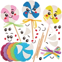 Rainbow Lollipop Decoration Kits (Pack of 8) Decoration Craft Kits 8 assorted foam colours - Light Blue,  Dark Blue,  Pink,  Purple,  Light Pink,  Green,  Orange & Yellow