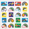 Rainbow Temporary Tattoos (Pack of 60) 15 Assorted Designs,  Easy Apply & Removal