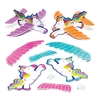 Rainbow Unicorn Gliders (Pack of 8) Pocket Money Toys 4 assorted colours - Purple,  Turquoise,  Orange & Pink