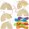 Rainbow Wooden String Art Keyring Kits (Pack of 5)