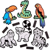 Rainforest Animal Fuzzy Art Magnets Classpack (Pack of 30) Art Craft Kits