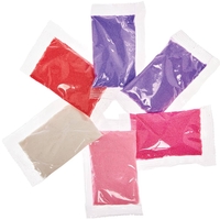 Red,  Pinks & Purple Coloured Sand (Pack of 12) Natural Craft Materials 6 assorted sand colours - Lilac,  Purple,  Pink,  Hot Pink,  Red & White