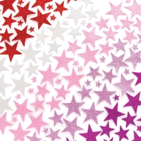 Red,  Pinks & Purple Glitter Star Foam Stickers (Pack of 200) Stickers 6 assorted colours - White,  Red,  Pink,  Light Pink,  Purple & Light Purple