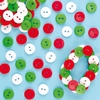 Red,  White & Green Mini Buttons (Pack of 250) Christmas Craft Supplies 3 assorted colours - Red,  White & Green