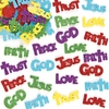 Religious Glitter Stickers (Pack of 150) Easter Craft Supplies Assorted colours