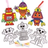 Robot Suncatchers (Pack of 10) Decoration Craft Kits 5 ribbon colours - Red,  Orange,  Purple,  Green & Blue