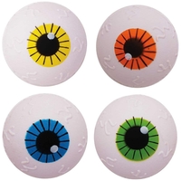 Squeezy Spooky Eyeballs (Pack of 6) Halloween Toys 3 assorted colours - Orange,  Blue & Green
