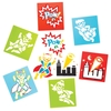Star Hero Stencils (Pack of 6) Art Supplies,  Art Materials 2 stencil colours - Red & Green