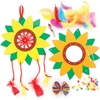 Sunflower Dreamcatcher Kits (Pack of 4) Decoration Craft Kits 4 wool colours - Purple,  Red,  Blue & Yellow