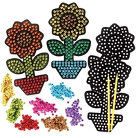 Sunflower Sequin Craft Kits (Pack of 4) Craft Kits For Kids 9 sequin colours - Green,  Light Green,  Orange,  Yellow,  Brown,  Purple,  Red,  Blue & Pink