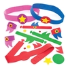 Super Hero Belt & Cuffs - 3 Super Hero Foam Crafts To Wear. Assorted Designs. Kids Super Hero Accessories. Fully Adjustable.