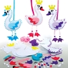 Swan Princess Sewing Kits (Pack of 3) Sewing & Weaving Craft Kits 3 assorted colours - Pink,  Blue & Purple