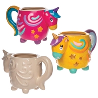 Unicorn Porcelain Mugs (Box of 2) Decoration Craft Kits,  Paint Your Own,  Decorate & Personalise