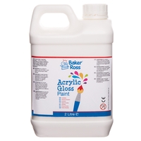 White Acrylic Paint - 2 Litre Bottle of Water Based Acrylic Paint. Quick Drying. Shiny Finish.