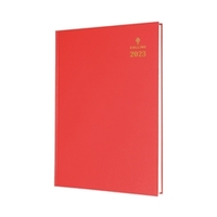 Collins A4 Desk Diary Week to View Red 2023 40.15-23