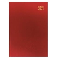 Collins Desk Diary Day Per Page A5 Red 2021