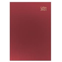 Collins Desk Diary Week to View A4 Red 2021
