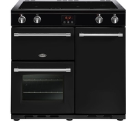 BELLING Farmhouse 90Ei Electric Range Cooker - Black & Chrome