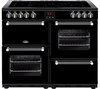 BELLING Kensington 100E Electric Ceramic Range Cooker - Black & Chrome