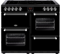 BELLING Kensington 100E Electric Ceramic Range Cooker - Black & Chrome