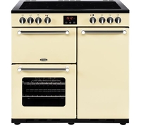 BELLING Kensington 90 cm Electric Ceramic Range Cooker - Cream & Chrome