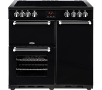 BELLING Kensington 90E Electric Ceramic Range Cooker - Black & Chrome