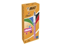 BIC 4 Colours Shine - 4 colour ballpoint pen - black,  red,  blue,  green (pack of 12)